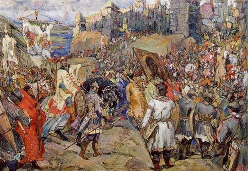 'Siege of a Livonian City by Ivan IV' by Fyodor Modrov