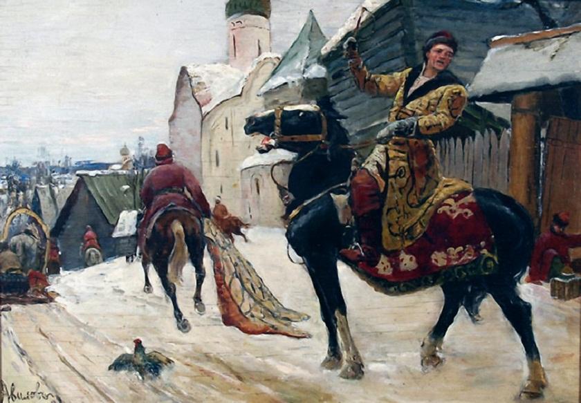 'Oprichniki in Novgorod' by Mikhail Avilov