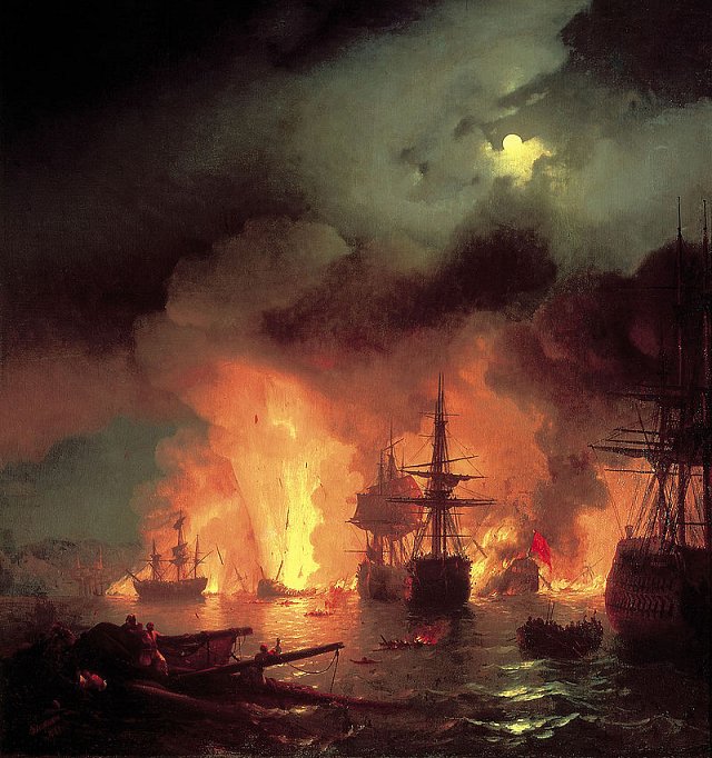 'Battle of Chesma' by Ivan Aivazovsky (1848)