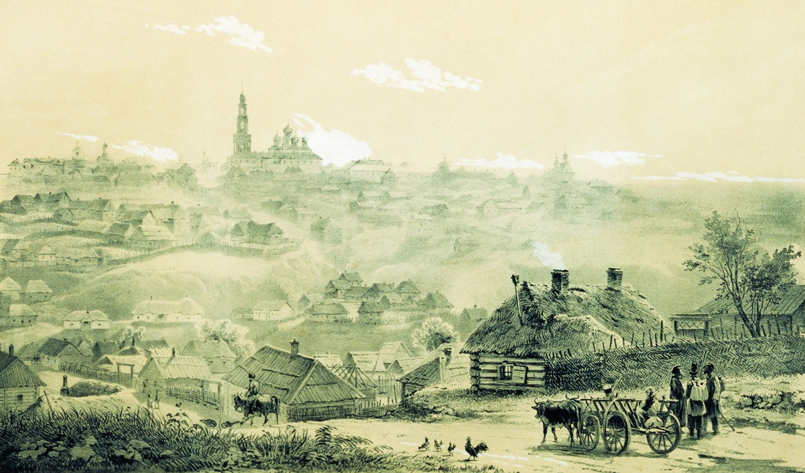 Engraving of Voronezh in the 19th century by Vasily Timm