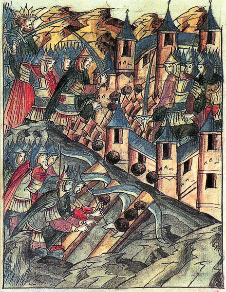 The Defence of Kozelsk as depicted in a 16th century miniature