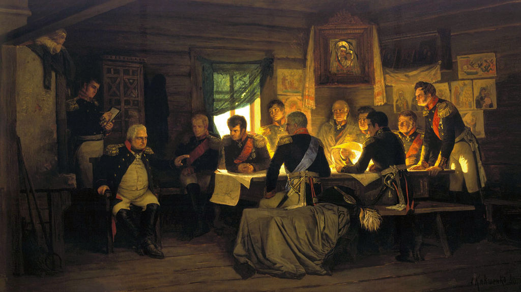 'Kutuzov and his staff in the meeting at Fili village' by Aleksey Kivshenko