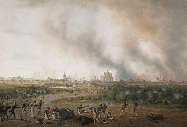 'Battle of Smolensk on 18 August 1812' by Albrecht Adam