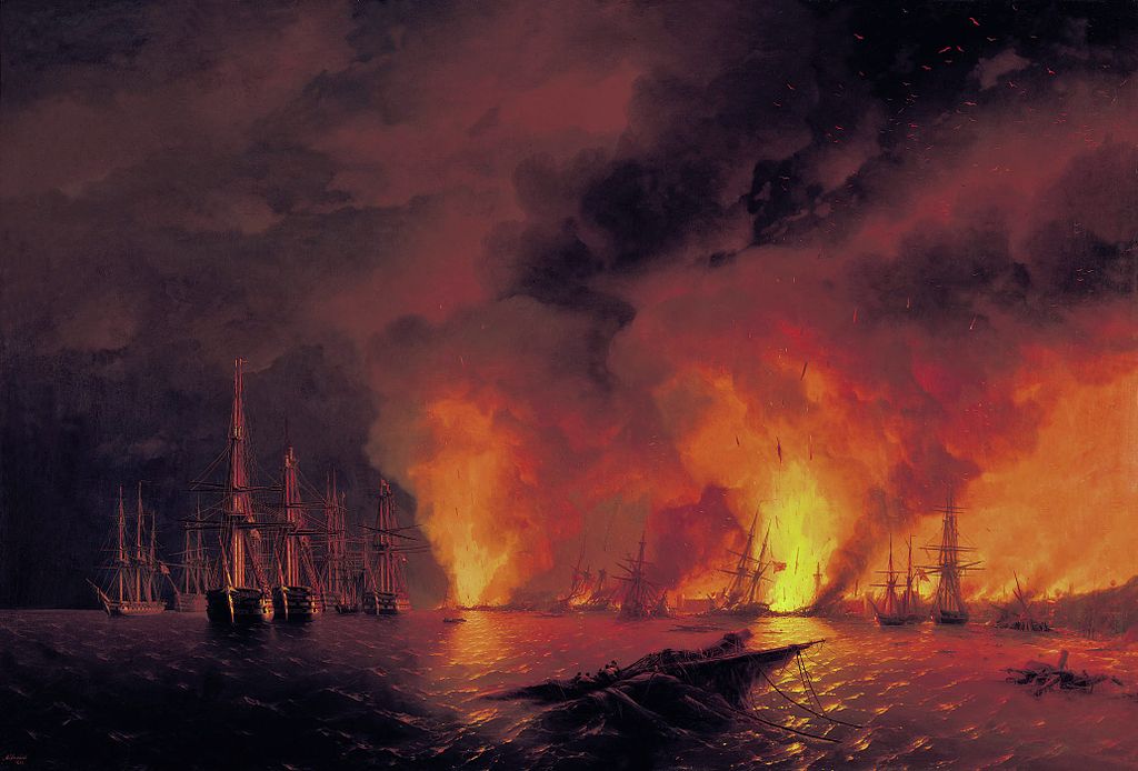 'Battle of Sinop' by Ivan Aivazovsky (1853)