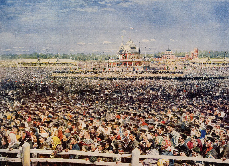 Depiction of the gathering at Khodynka Field