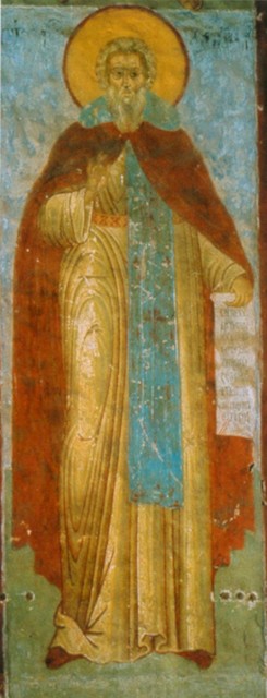 Fresco of St Daniel of Pereslavl-Zalessky in the Trinity Cathedral of the Svyato-Troitsky Danilov Monastery