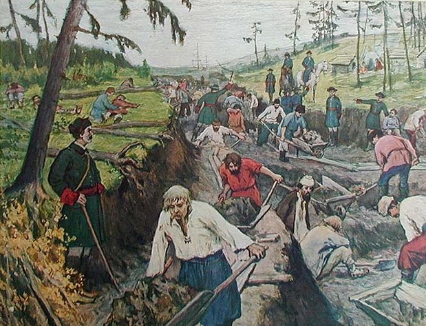 Depiction of the Construction of the Ladoga Canal