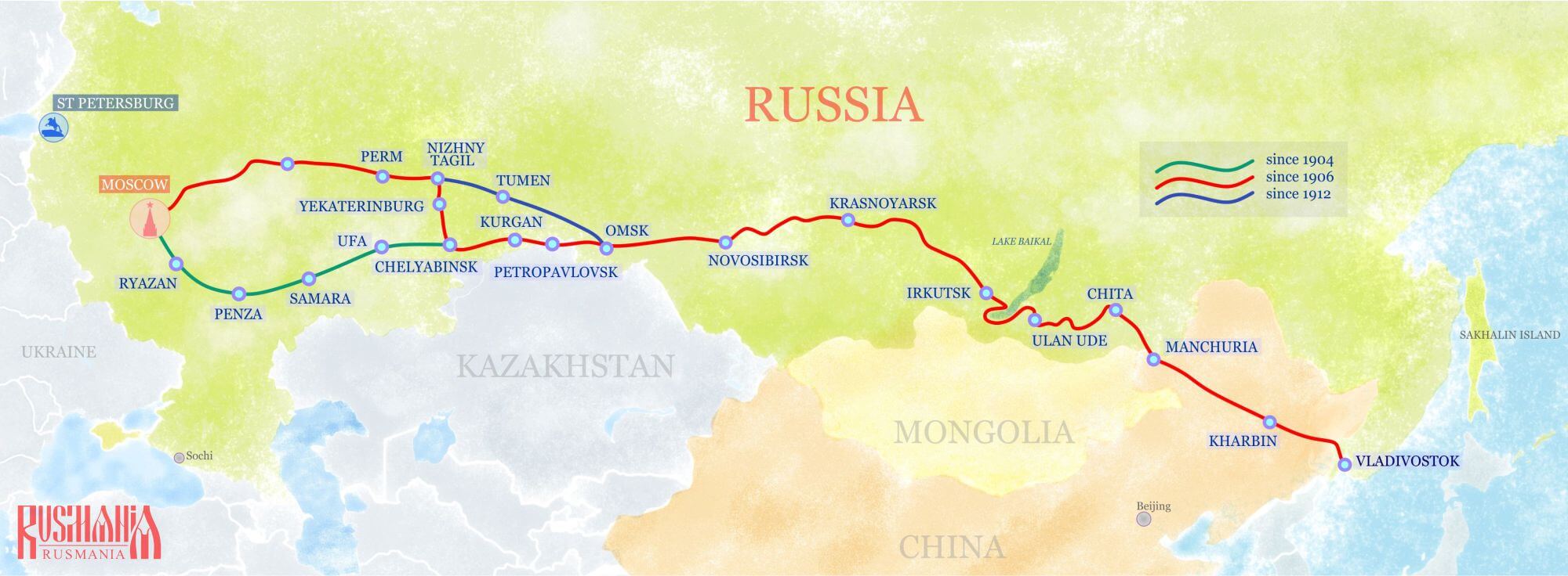Siberian Railway Map